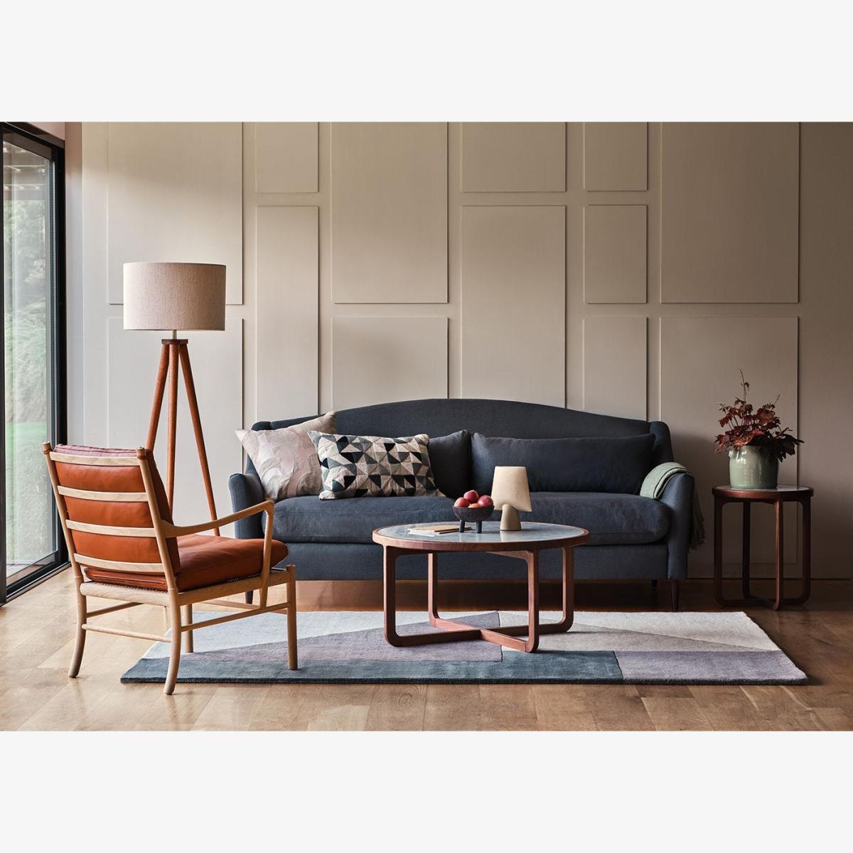 Hawkins Wooden Tripod Floor Lamp with Shade Walnut Finish – image 1