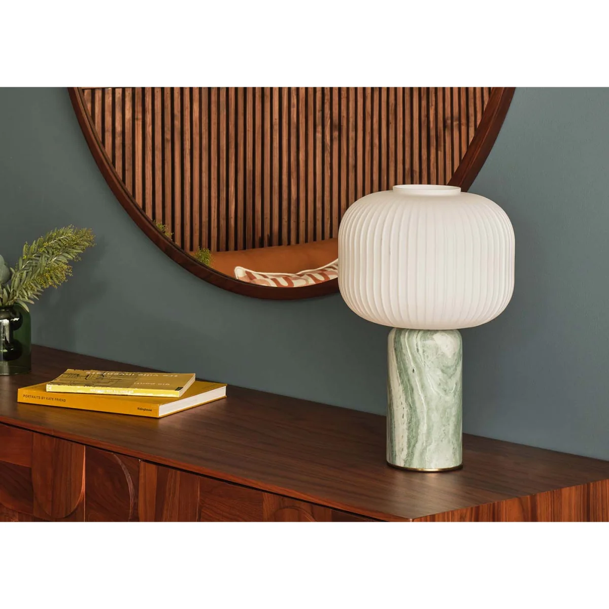 Heal's Opal Lantern Table Lamp Jadeite Marble – image 4