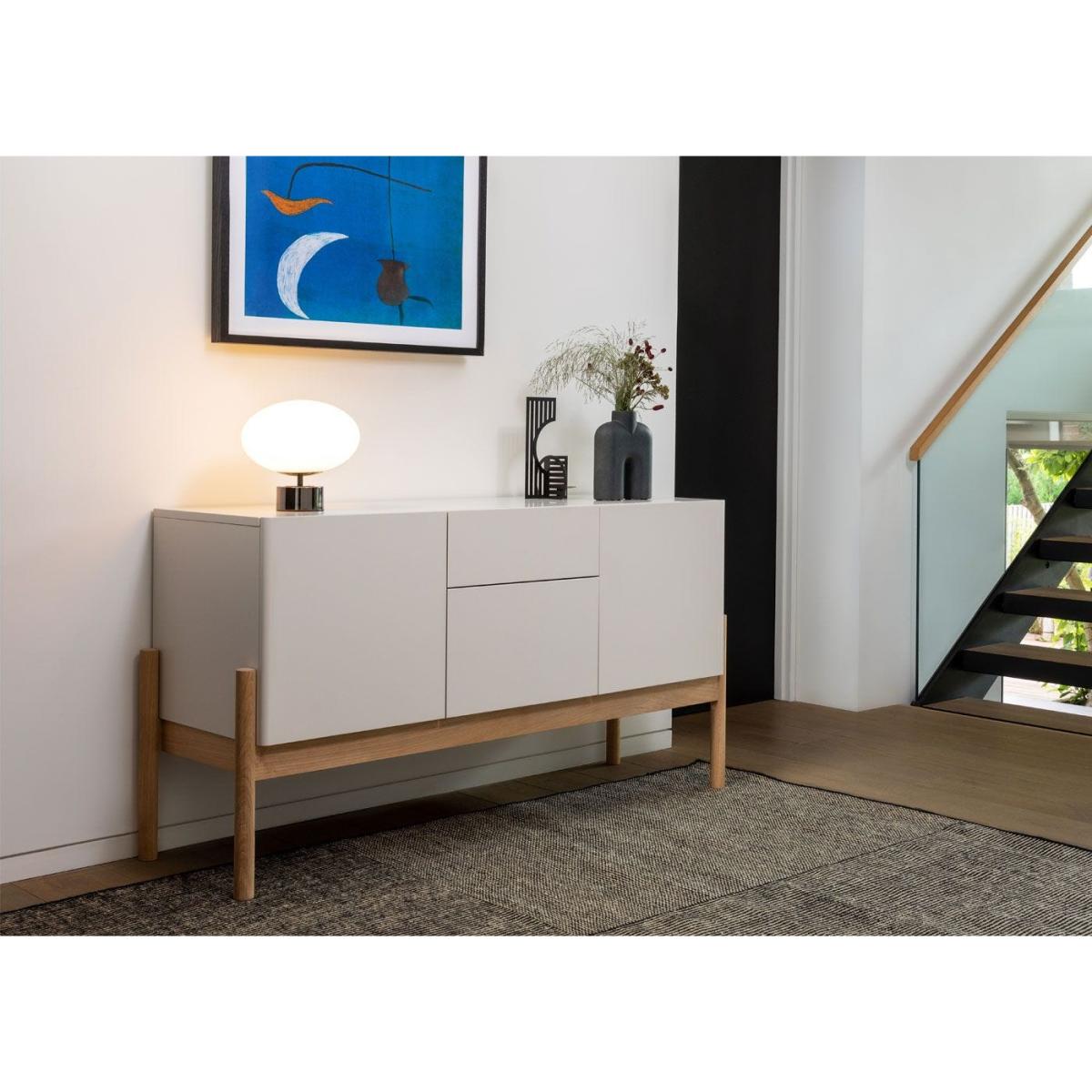 Heal's Ellipse Touch Lamp White Glass Black Chrome – image 5