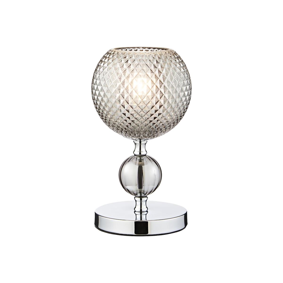 Safi Glass Table Lamp - Chrome Smoke – image 1