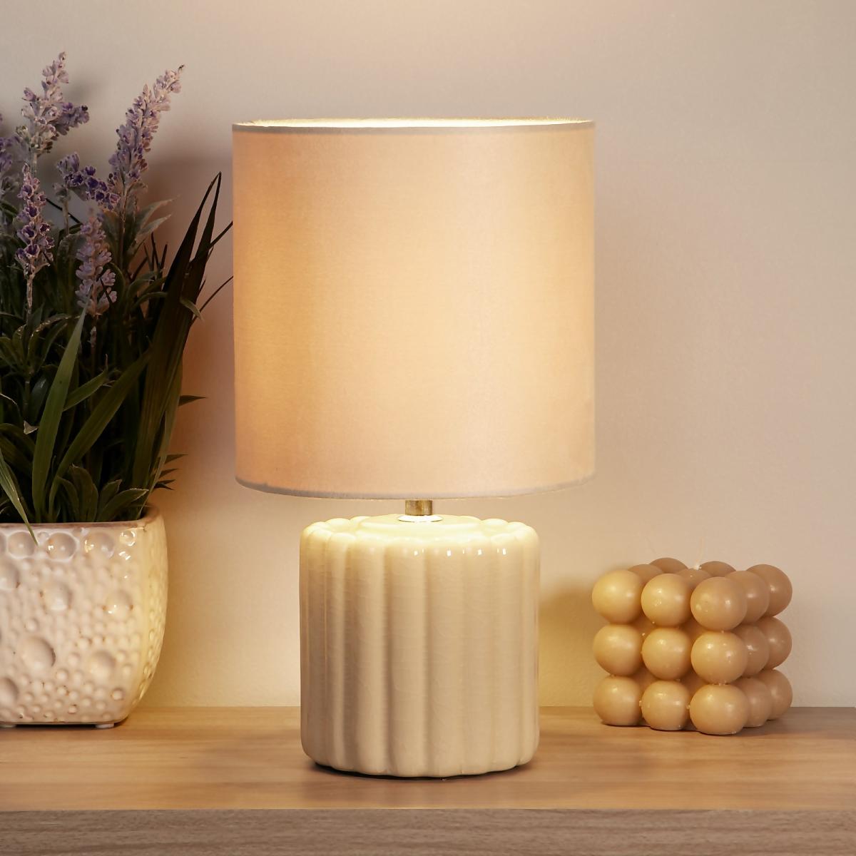 Phoebe Ceramic Table Lamp - Cream – image 1