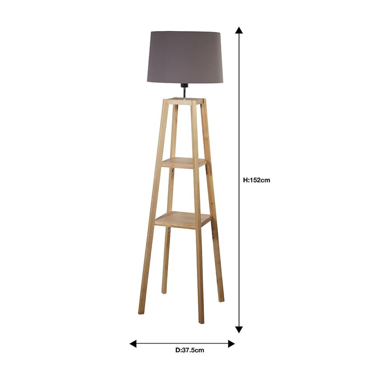Wooden Plant Stand Floor Lamp - Natural – image 7