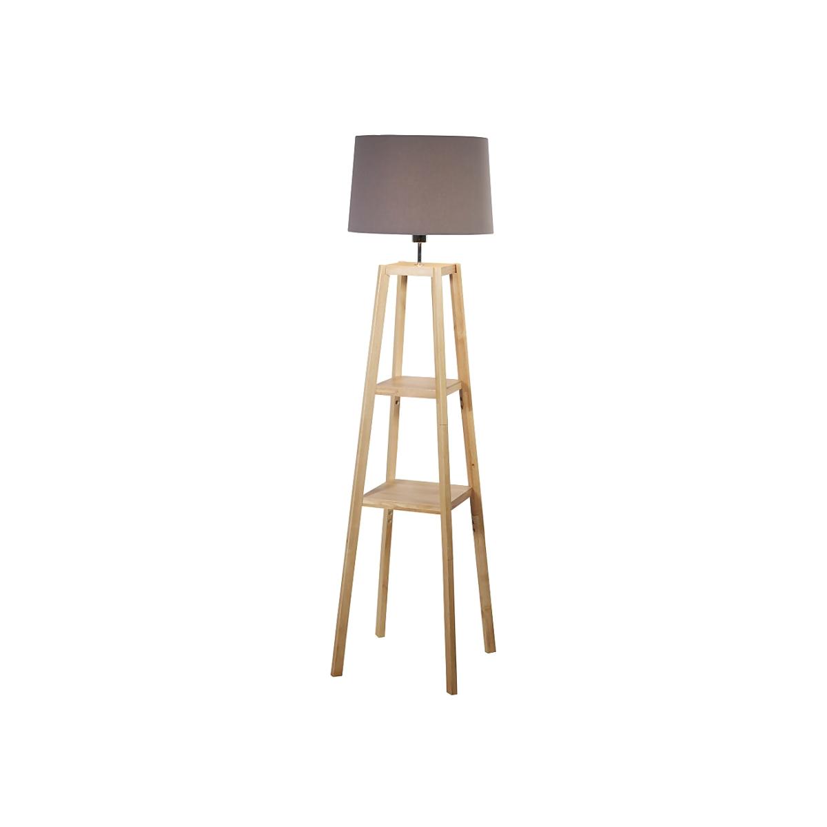 Wooden Plant Stand Floor Lamp - Natural – image 1