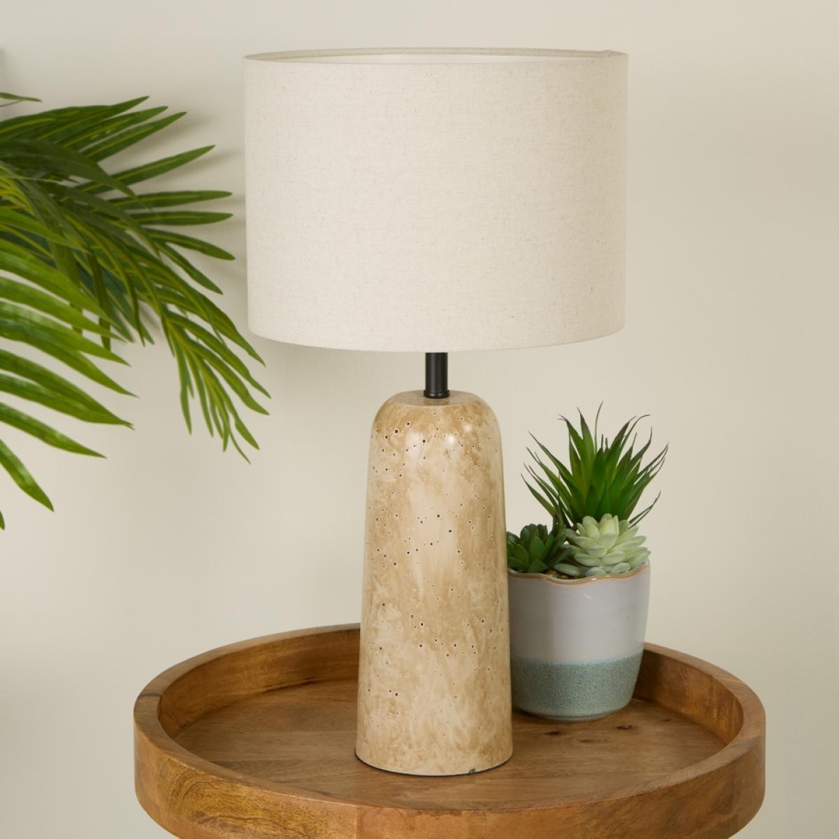 Agra Travertine Effect Table Lamp – image 5