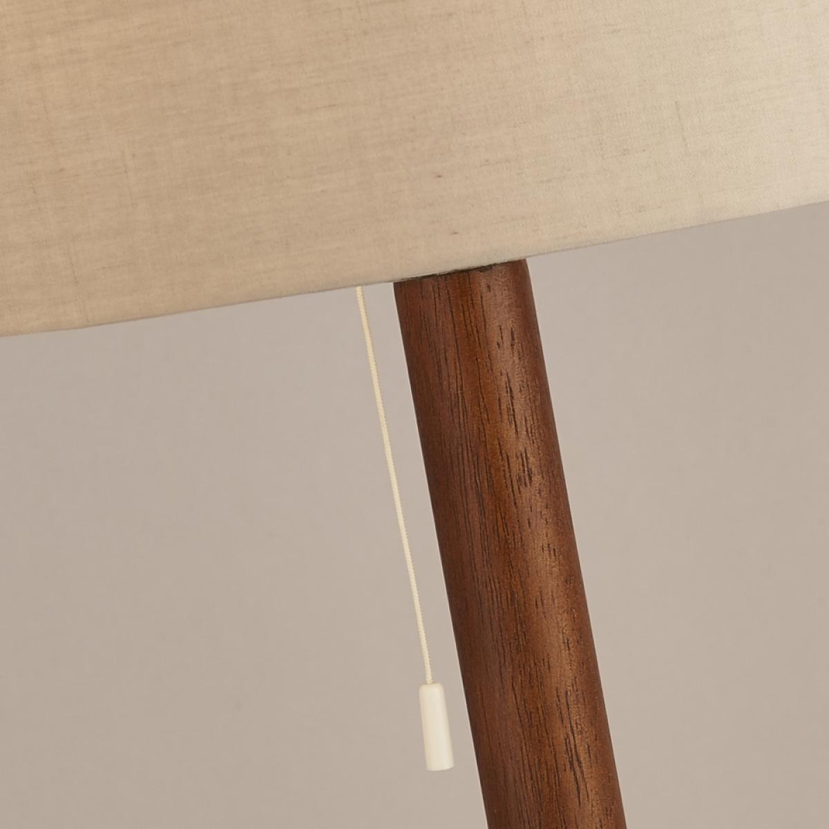 Dark Wood Floor Lamp with Grey Shade – image 5