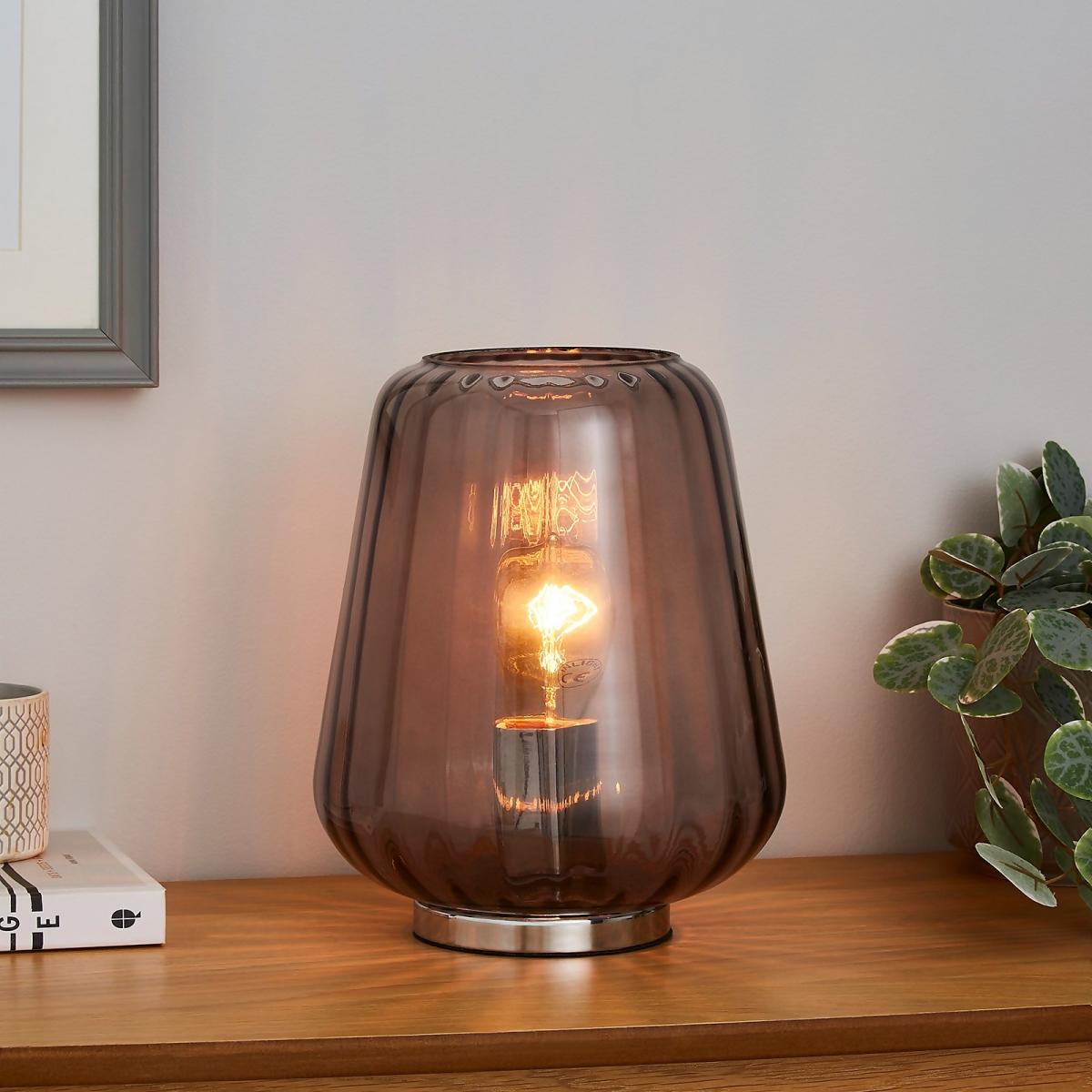 Adore Glass Table Lamp - Smoked – image 1
