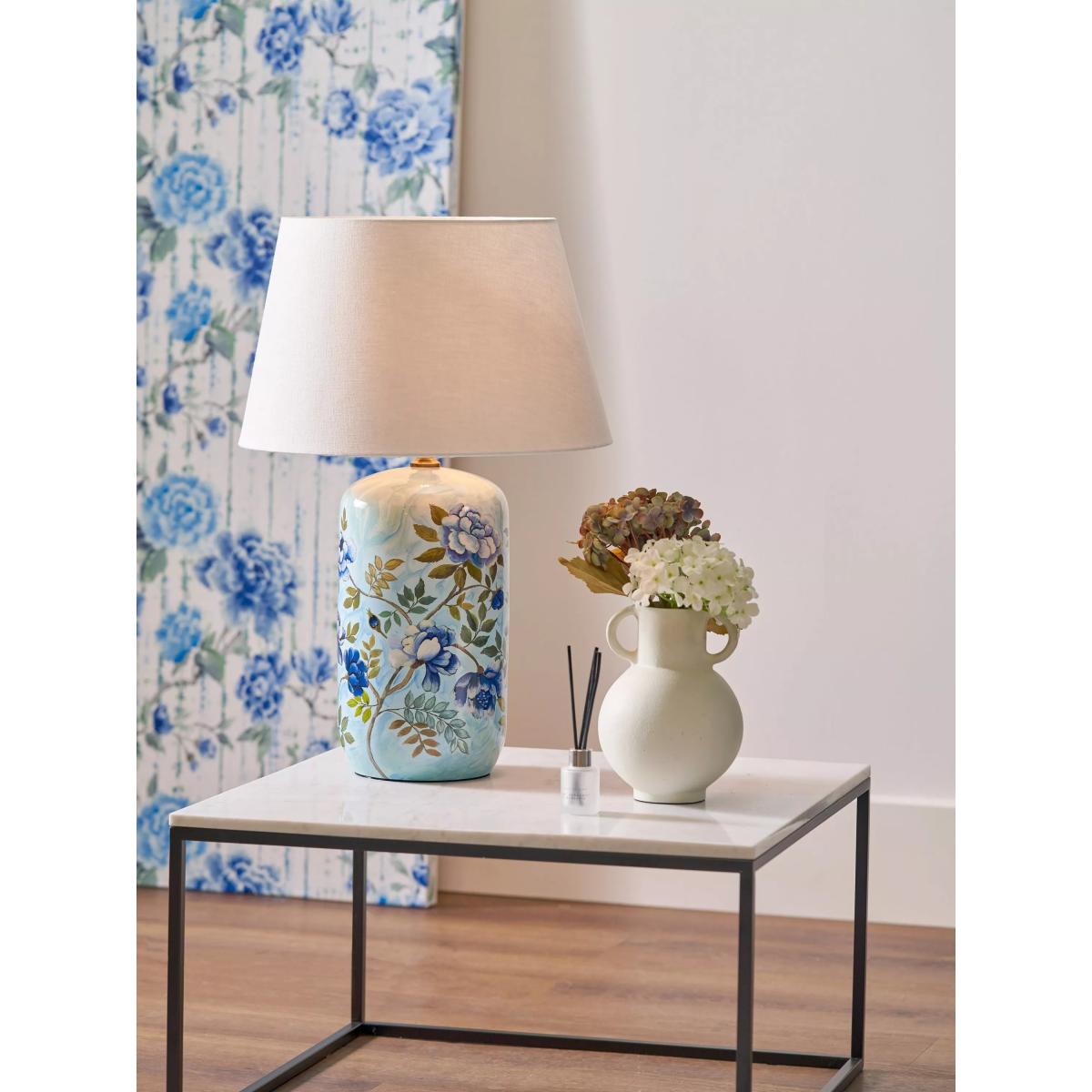 Pacific Porcelaine Floral Table Lamp, Blue – image 2