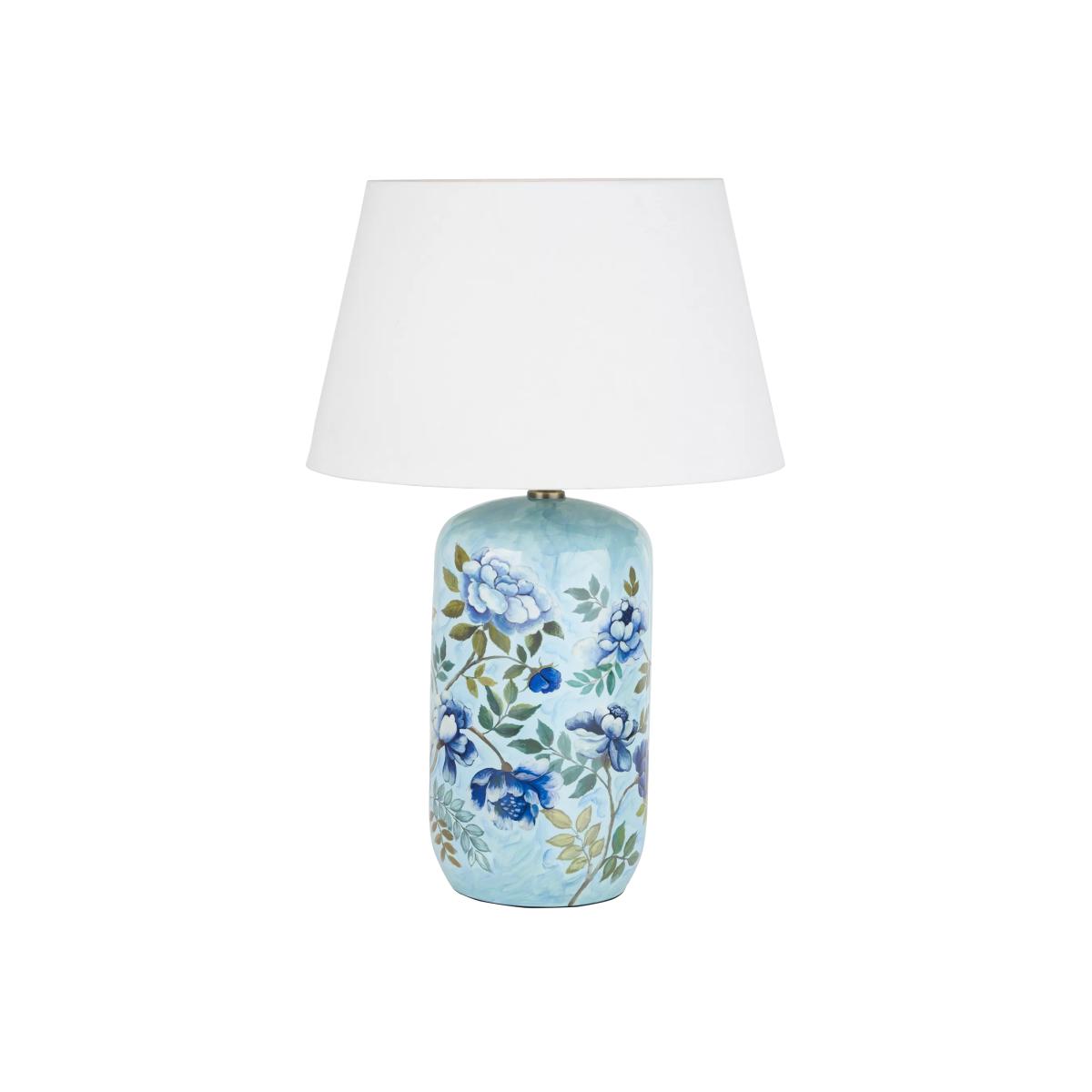 Pacific Porcelaine Floral Table Lamp, Blue – image 1