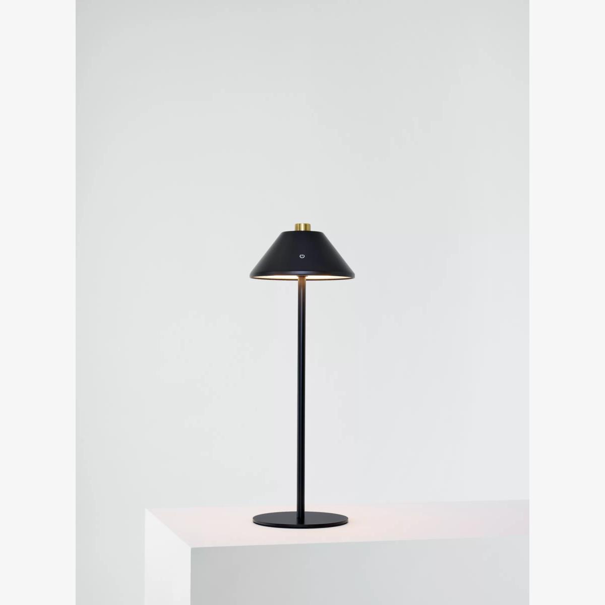 John Lewis Cone Cordless Rechargeable Table Lamp, Black – image 1
