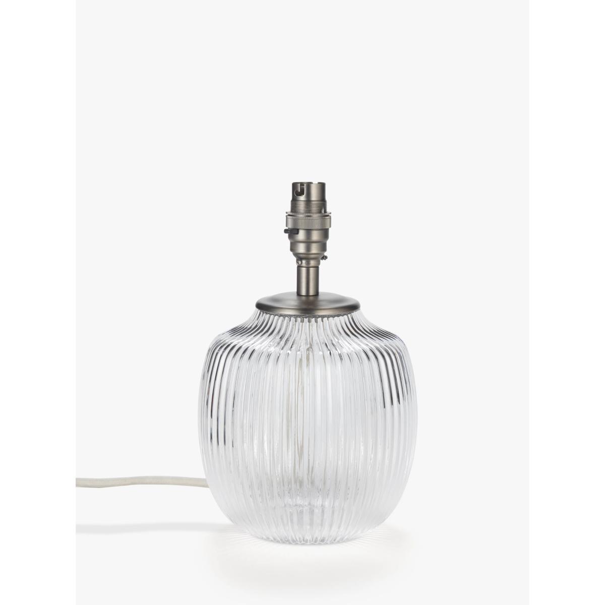 John Lewis Fulbrook Ribbed Glass Lamp Base, Clear – image 2