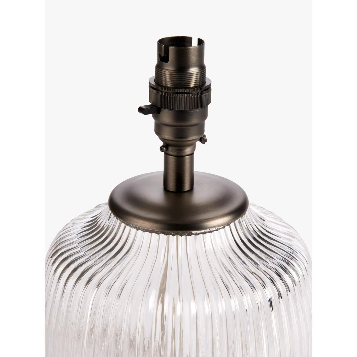 John Lewis Fulbrook Ribbed Glass Lamp Base, Clear – image 3