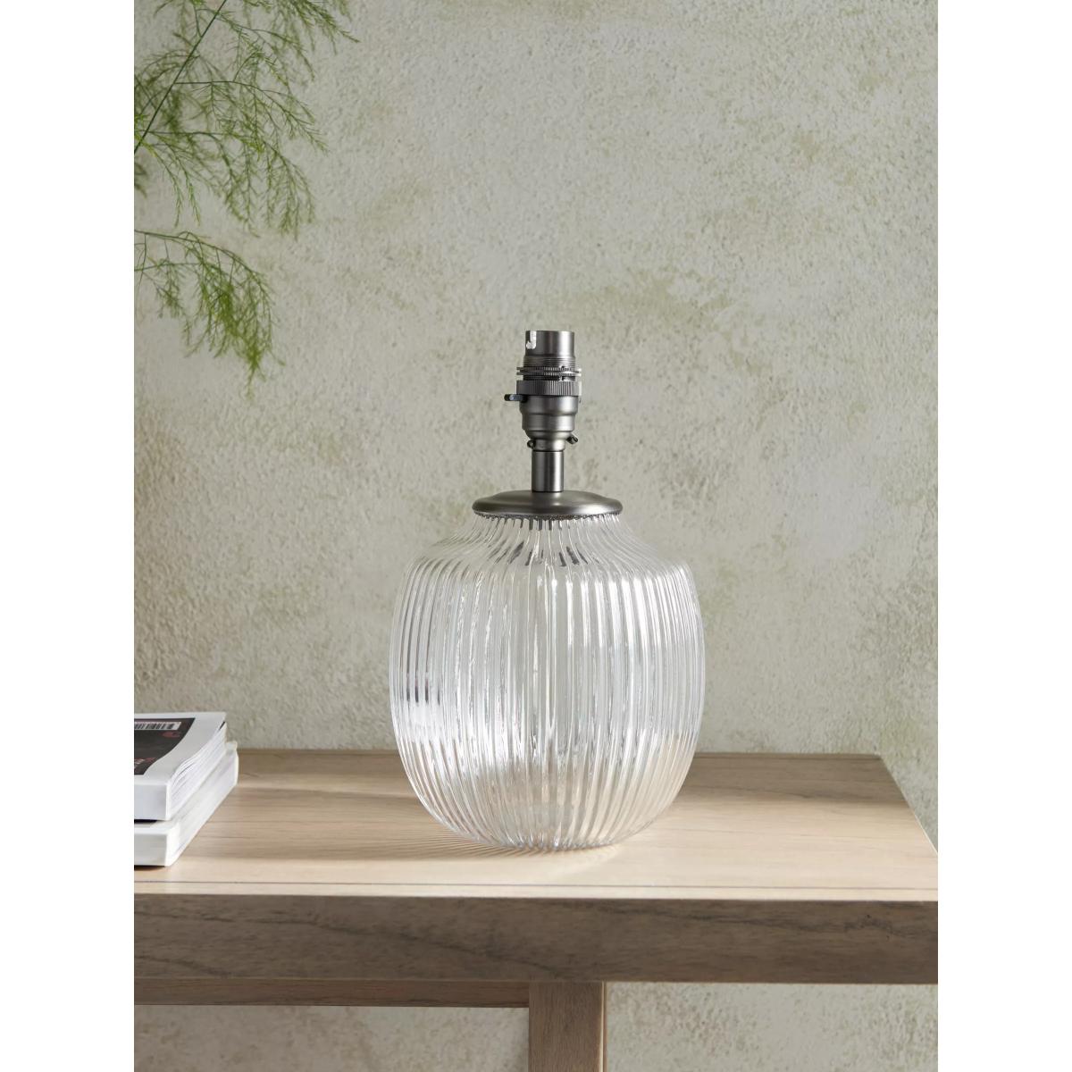 John Lewis Fulbrook Ribbed Glass Lamp Base, Clear – image 7