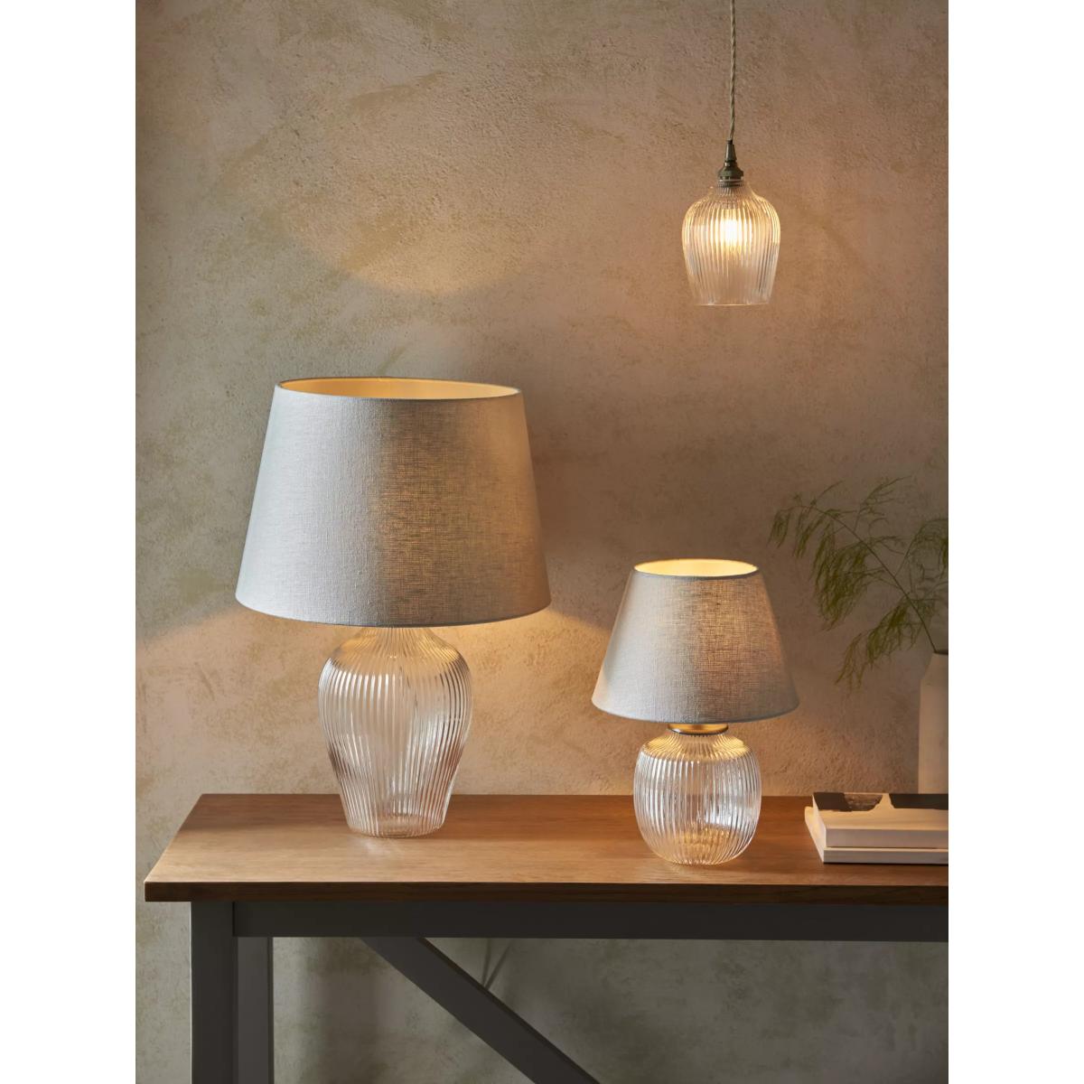 John Lewis Fulbrook Ribbed Glass Lamp Base, Clear – image 8