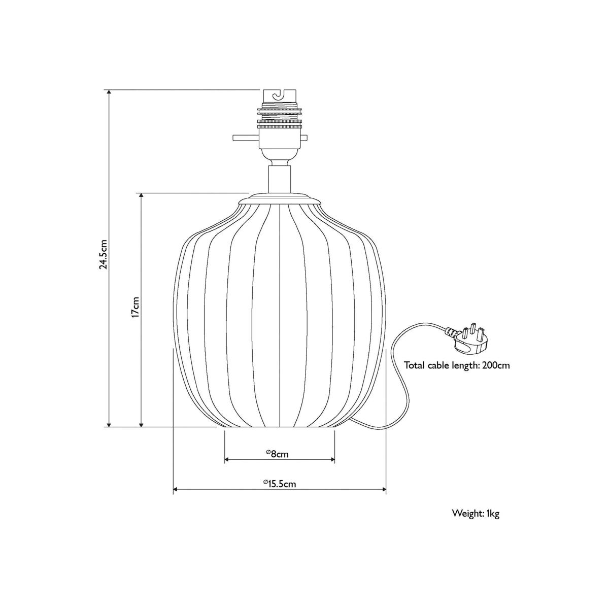 John Lewis Fulbrook Ribbed Glass Lamp Base, Clear – image 9