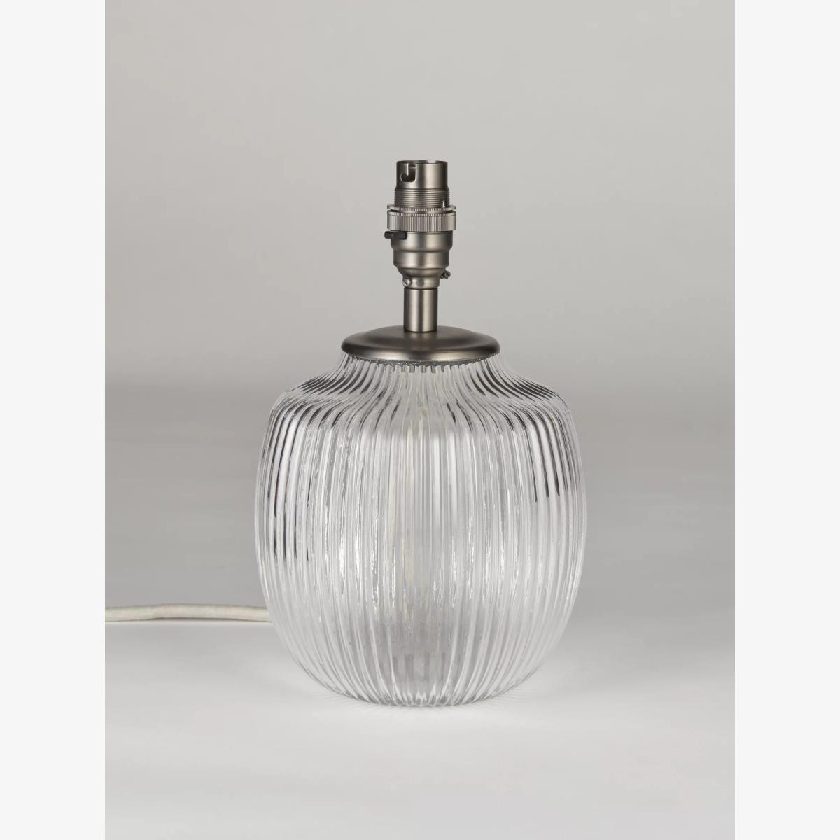 John Lewis Fulbrook Ribbed Glass Lamp Base, Clear – image 1
