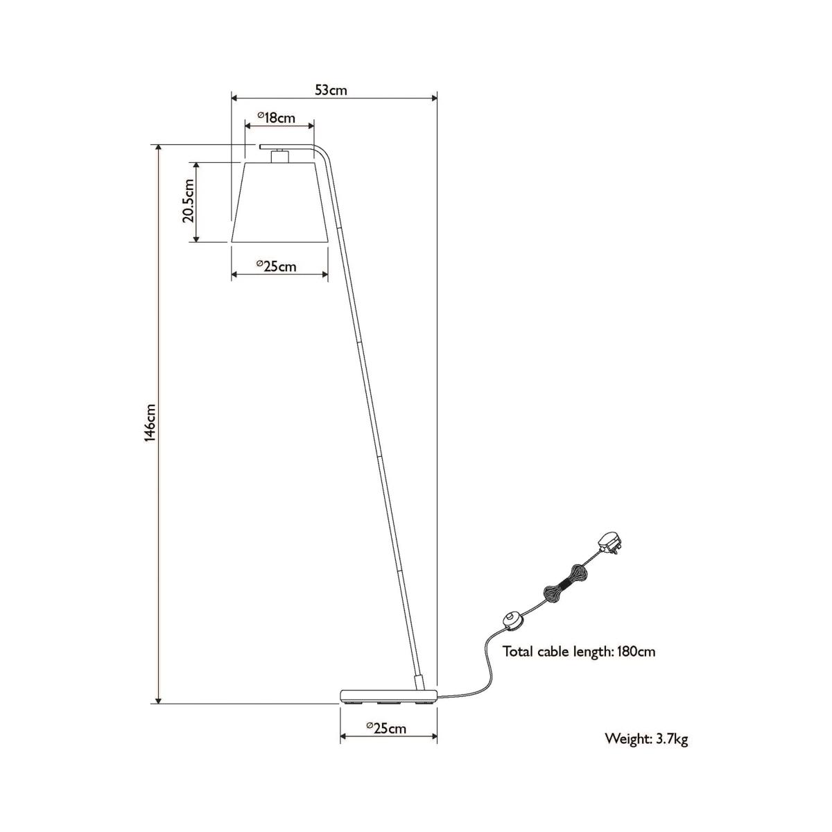John Lewis ANYDAY Harry Floor Lamp, Black – image 7