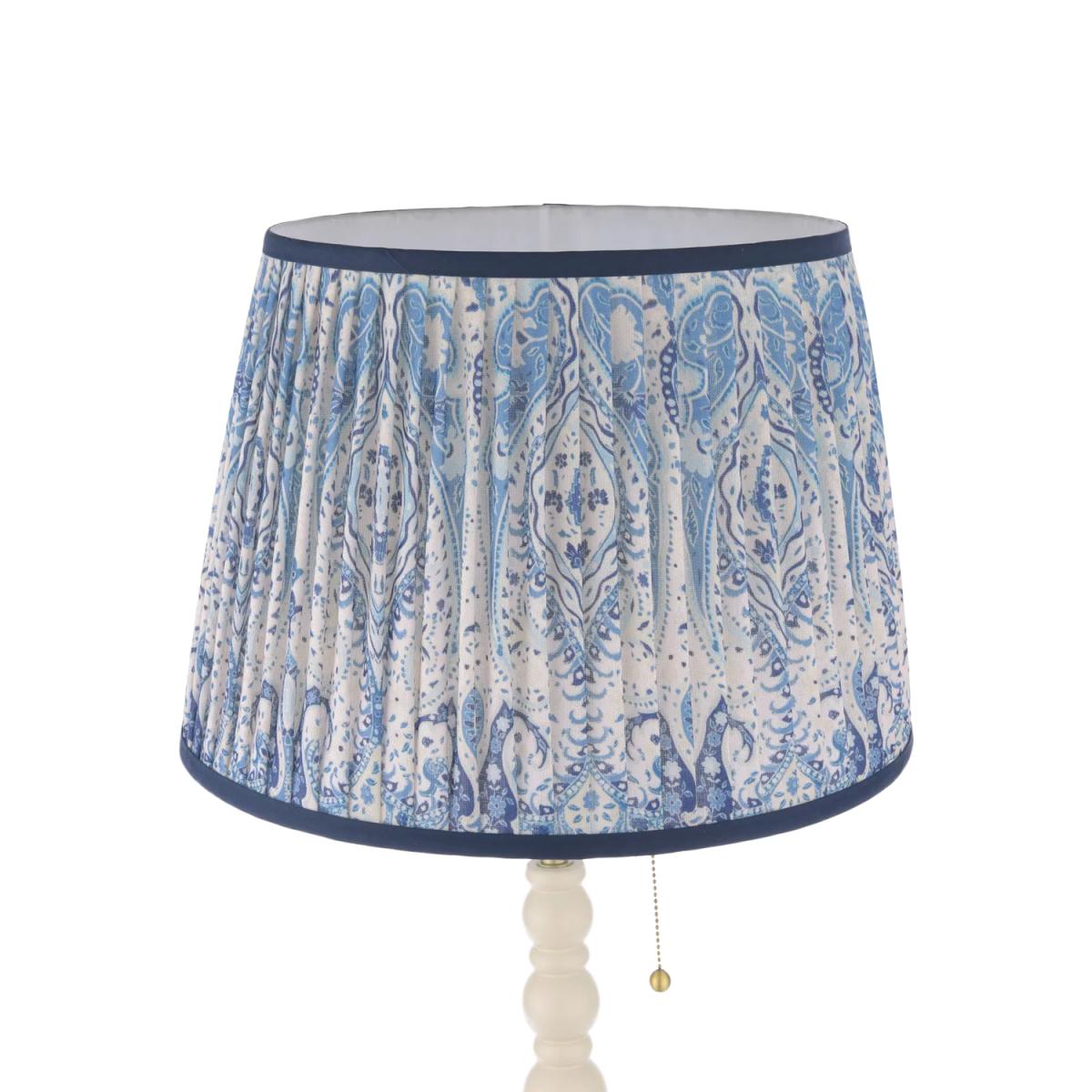 Joules Harewood Pleated Shade Bobbin Floor Lamp, Navy Blue – image 3