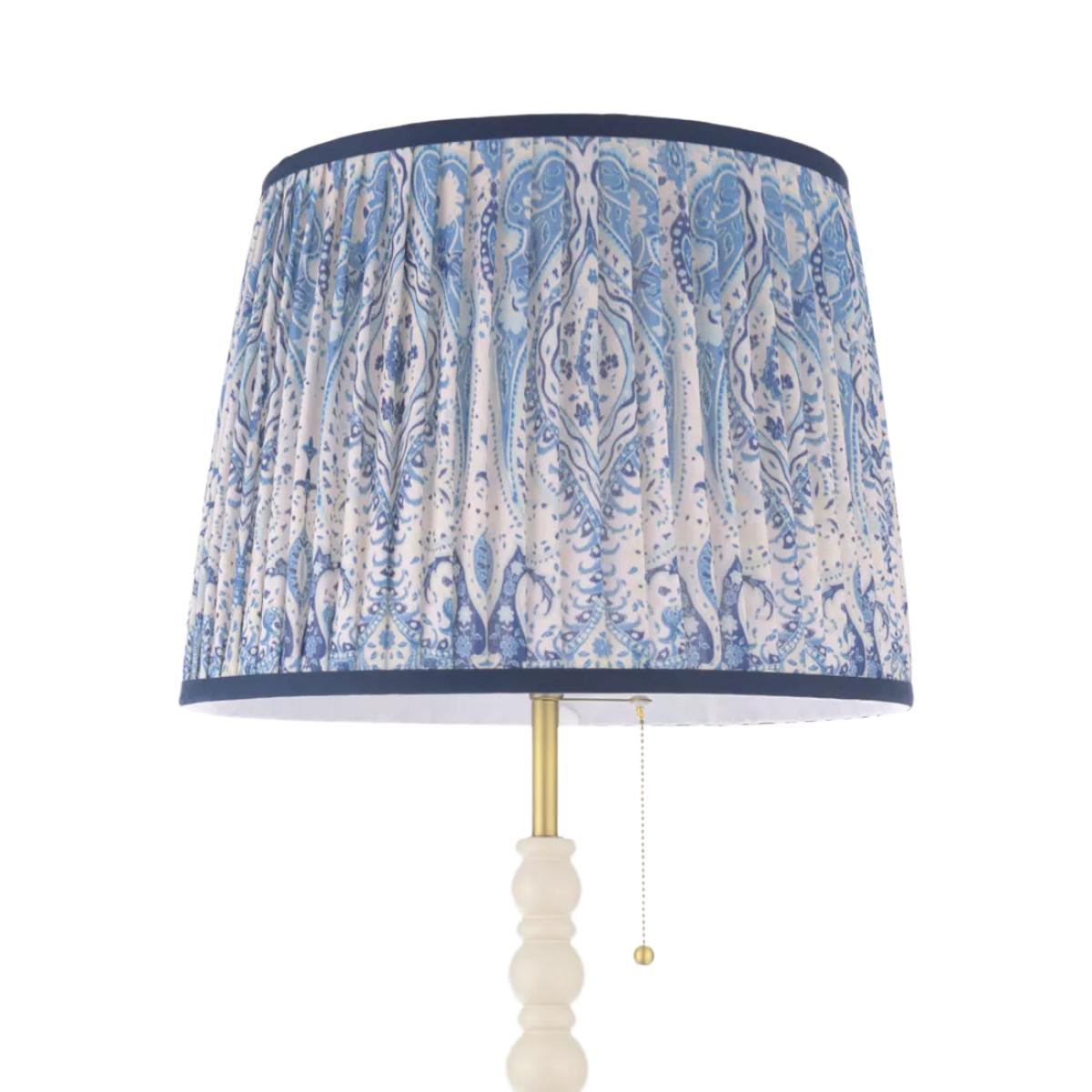 Joules Harewood Pleated Shade Bobbin Floor Lamp, Navy Blue – image 4