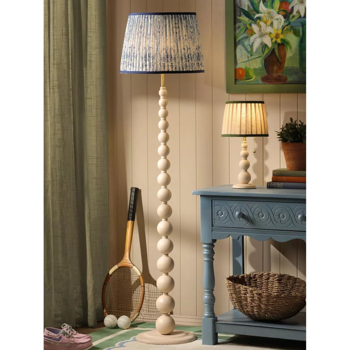 Joules Harewood Pleated Shade Bobbin Floor Lamp, Navy Blue – image 6