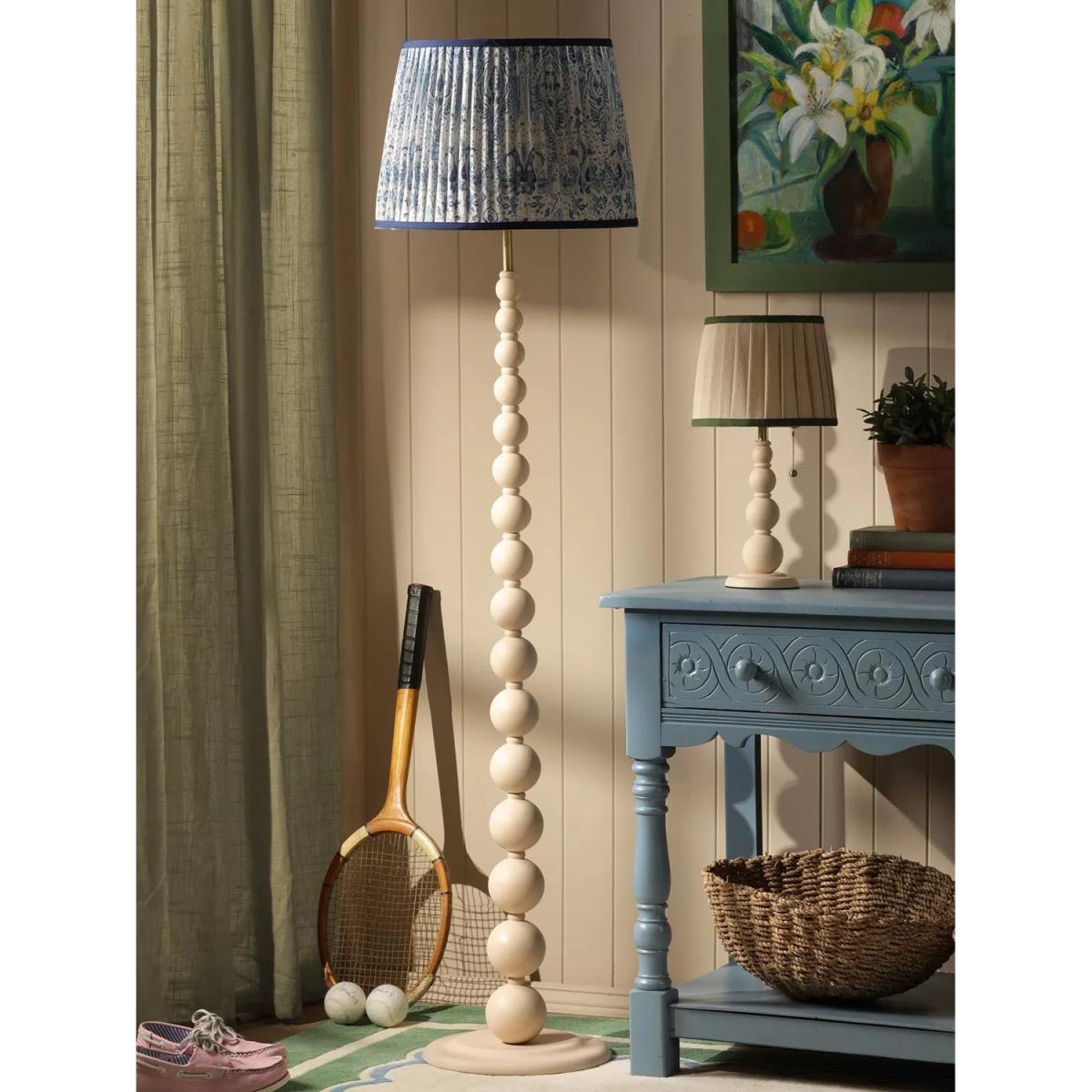 Joules Harewood Pleated Shade Bobbin Floor Lamp, Navy Blue – image 7