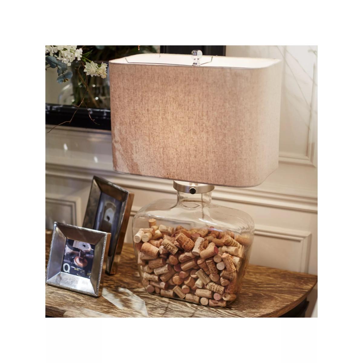 One.World Fillable Glass Table Lamp, Clear/Natural – image 3
