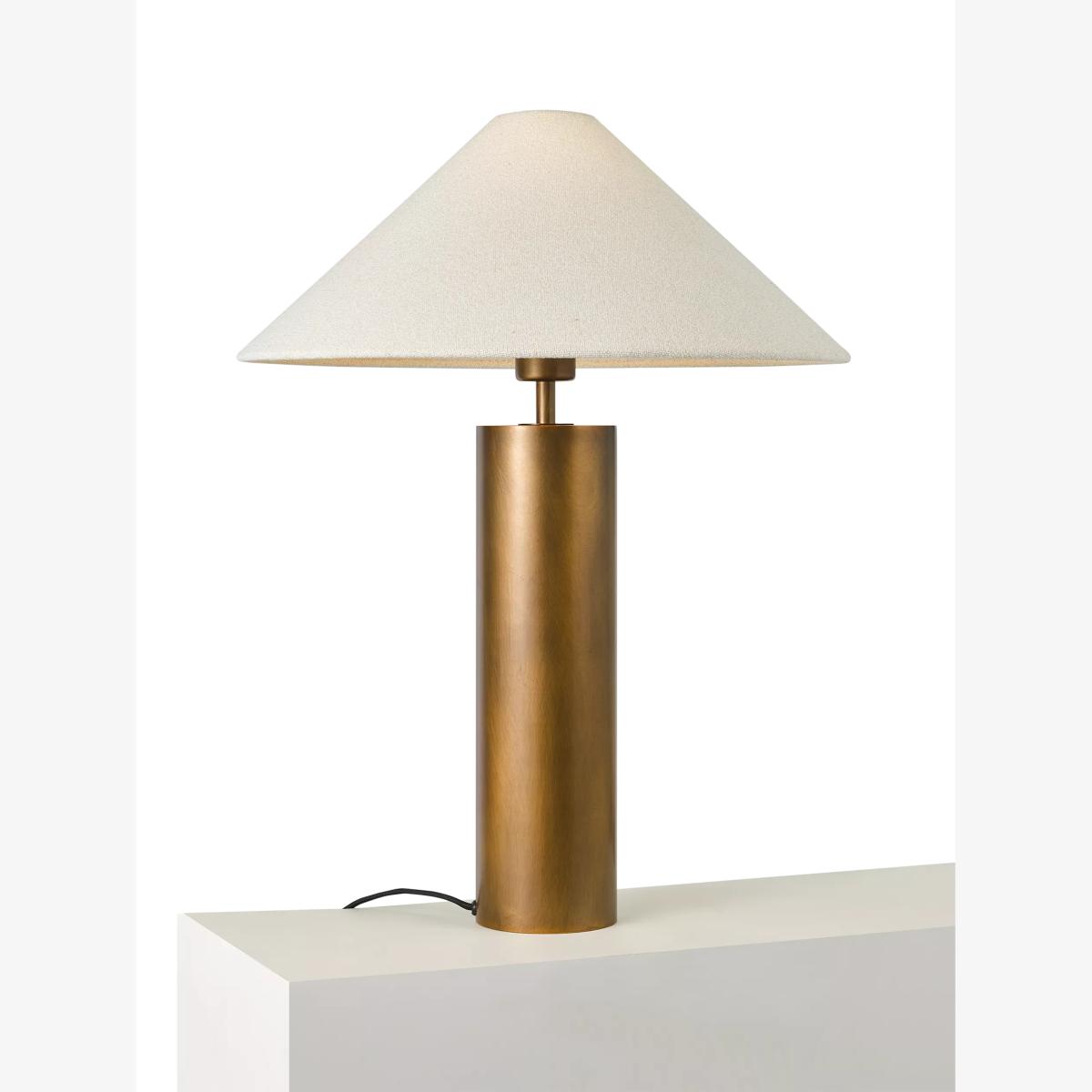 John Lewis Column Table Lamp, Patina Brass – image 1