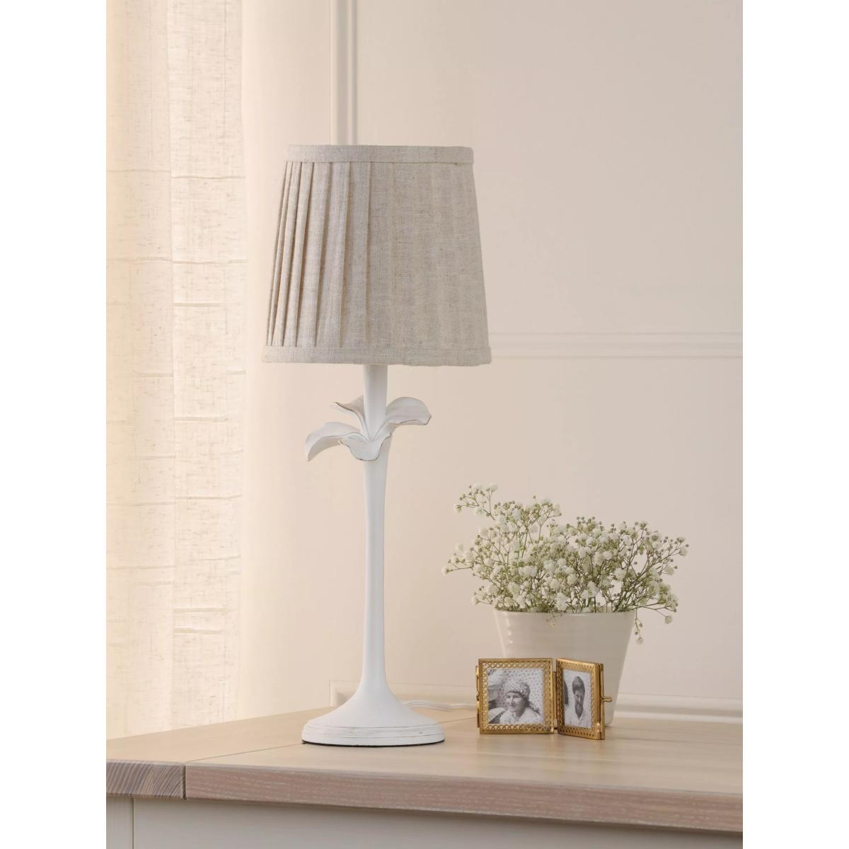 Laura Ashley Eleni Pleated Shade Floral Table Lamp, White – image 2