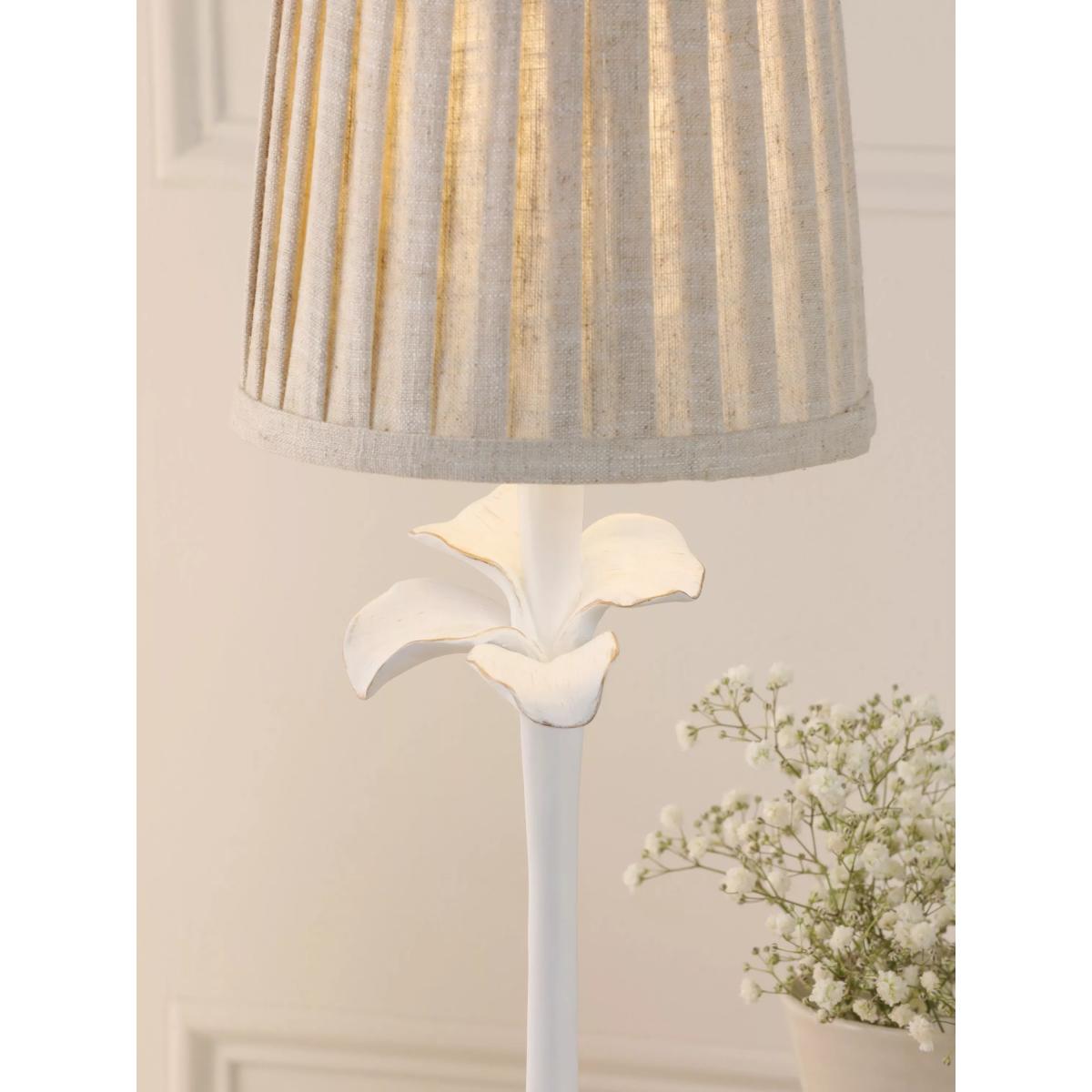 Laura Ashley Eleni Pleated Shade Floral Table Lamp, White – image 3