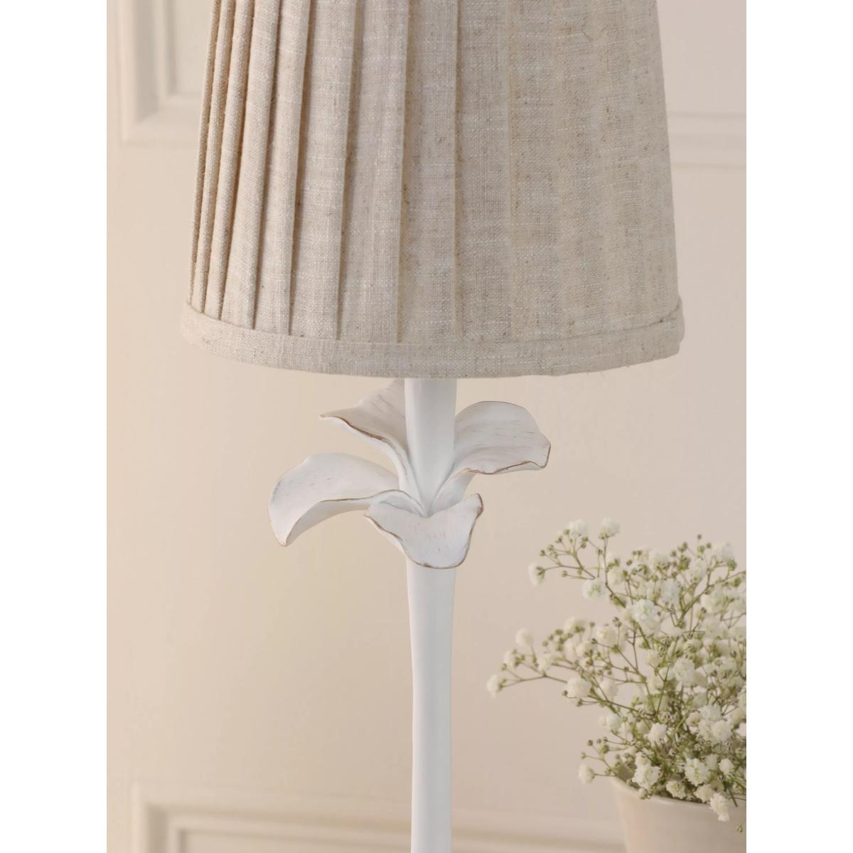 Laura Ashley Eleni Pleated Shade Floral Table Lamp, White – image 4
