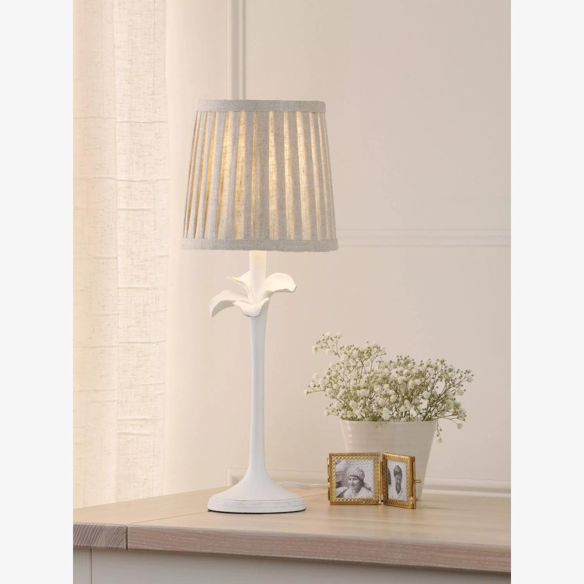 Laura Ashley Eleni Pleated Shade Floral Table Lamp, White – image 1