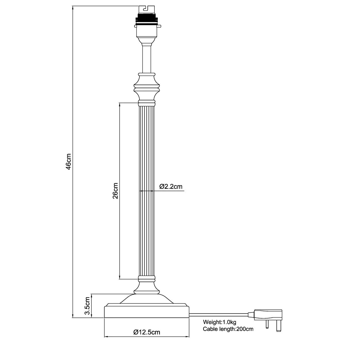 John Lewis Reeded Column Lamp Base – image 6