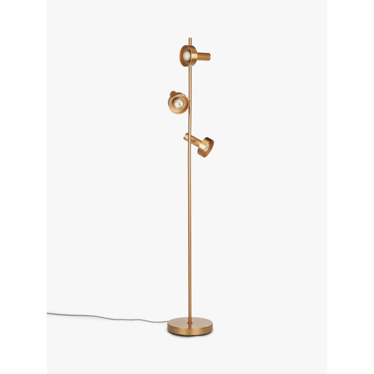 John Lewis Leighton 3 Adjustable Light Floor Lamp, Warm Antique Brass – image 2