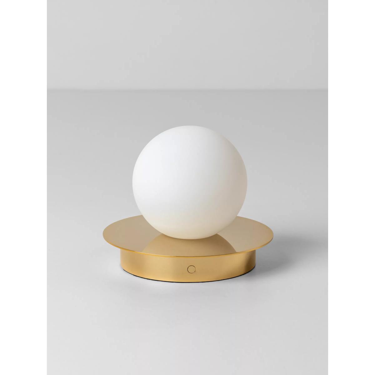 houseof Opal Disk Rechargeable Cordless Table Lamp, Brass – image 2