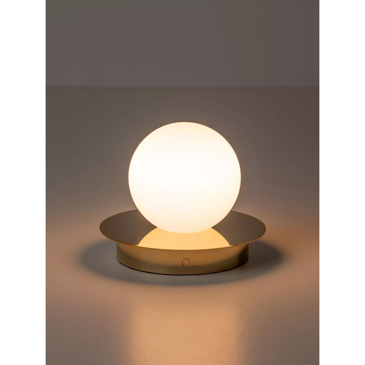 houseof Opal Disk Rechargeable Cordless Table Lamp, Brass – image 4