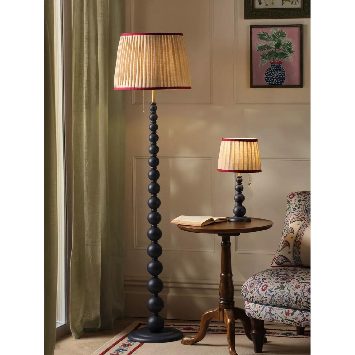 Joules Harewood Pleated Shade Bobbin Floor Lamp, Light Pink – image 6
