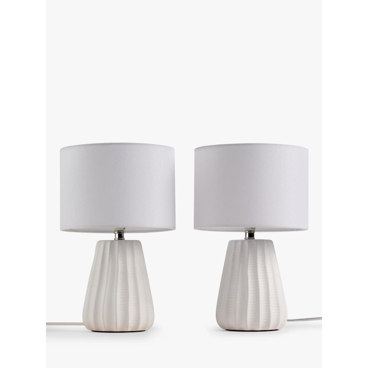 John Lewis Mini Luka Ceramic Table Lamps, Set of 2, White – image 2