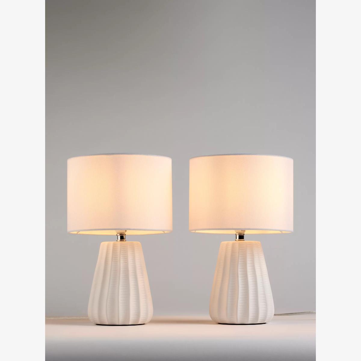 John Lewis Mini Luka Ceramic Table Lamps, Set of 2, White – image 1