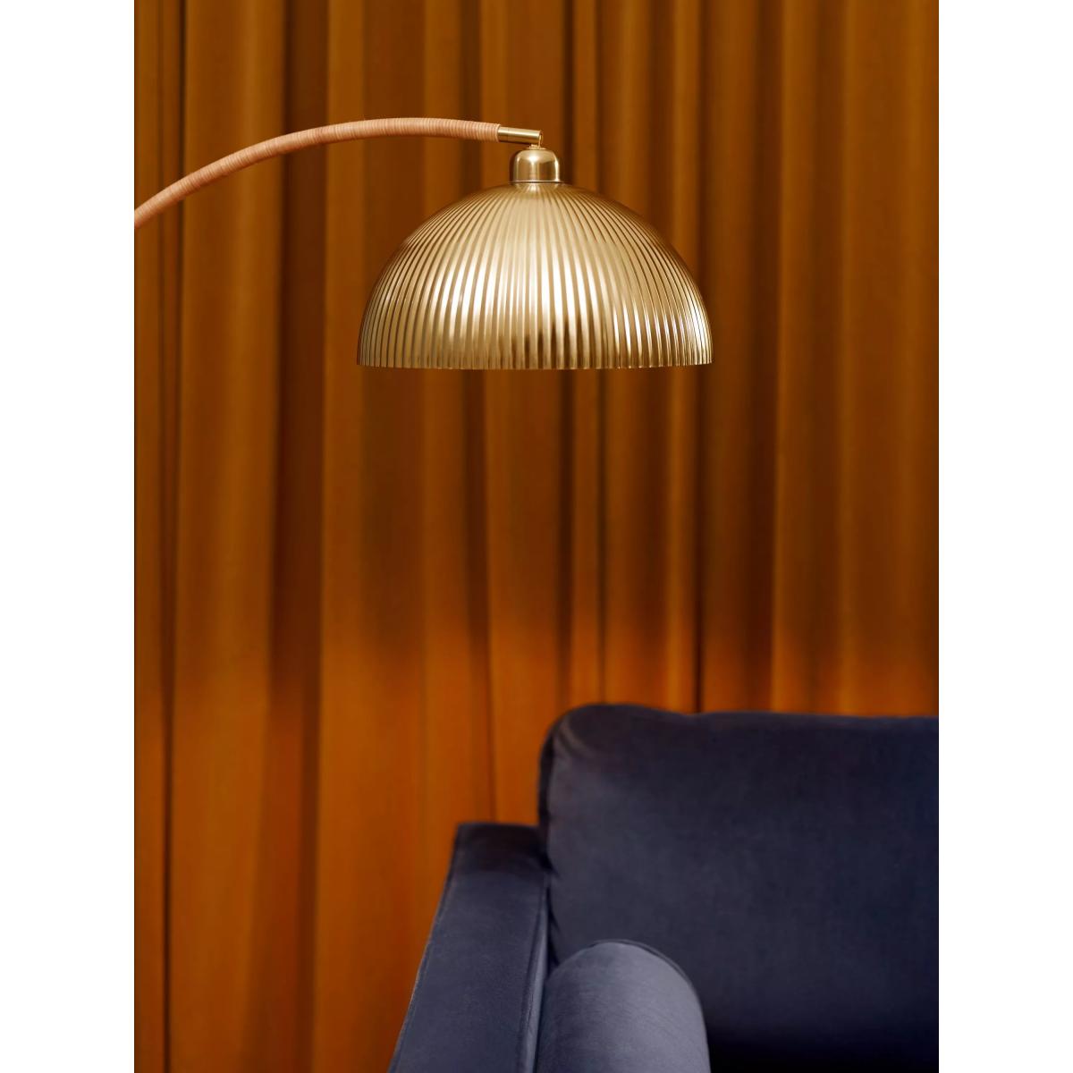 MADE Shell Shade Rattan Wrap Floor Lamp, Antique Brass – image 3