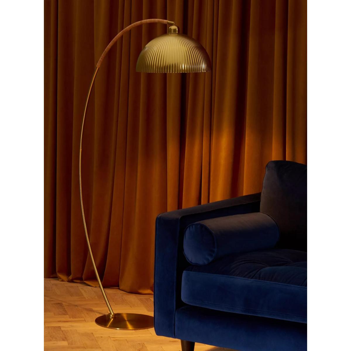 MADE Shell Shade Rattan Wrap Floor Lamp, Antique Brass – image 5