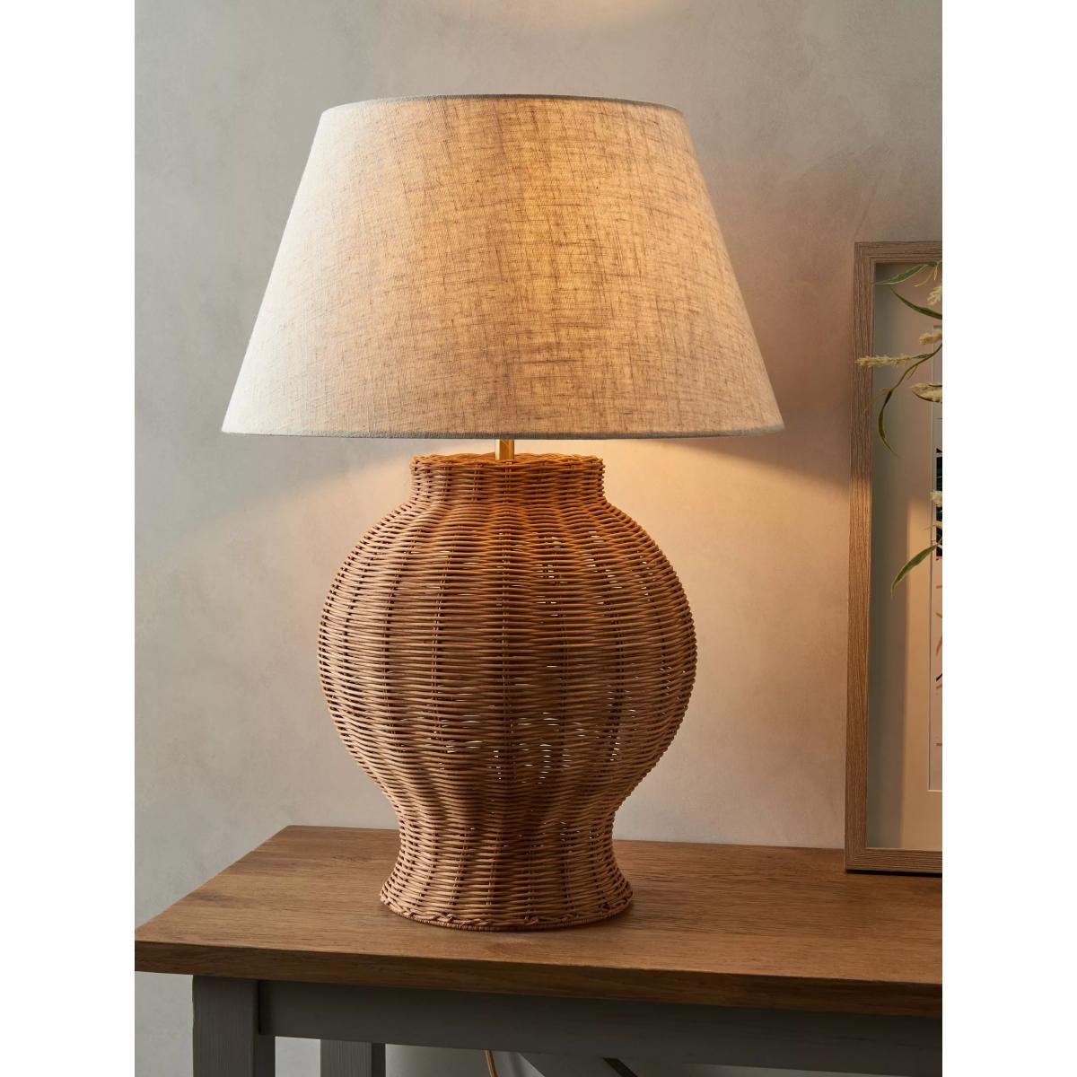 John Lewis Tisse Woven Rattan Bottle Table Lamp – image 2