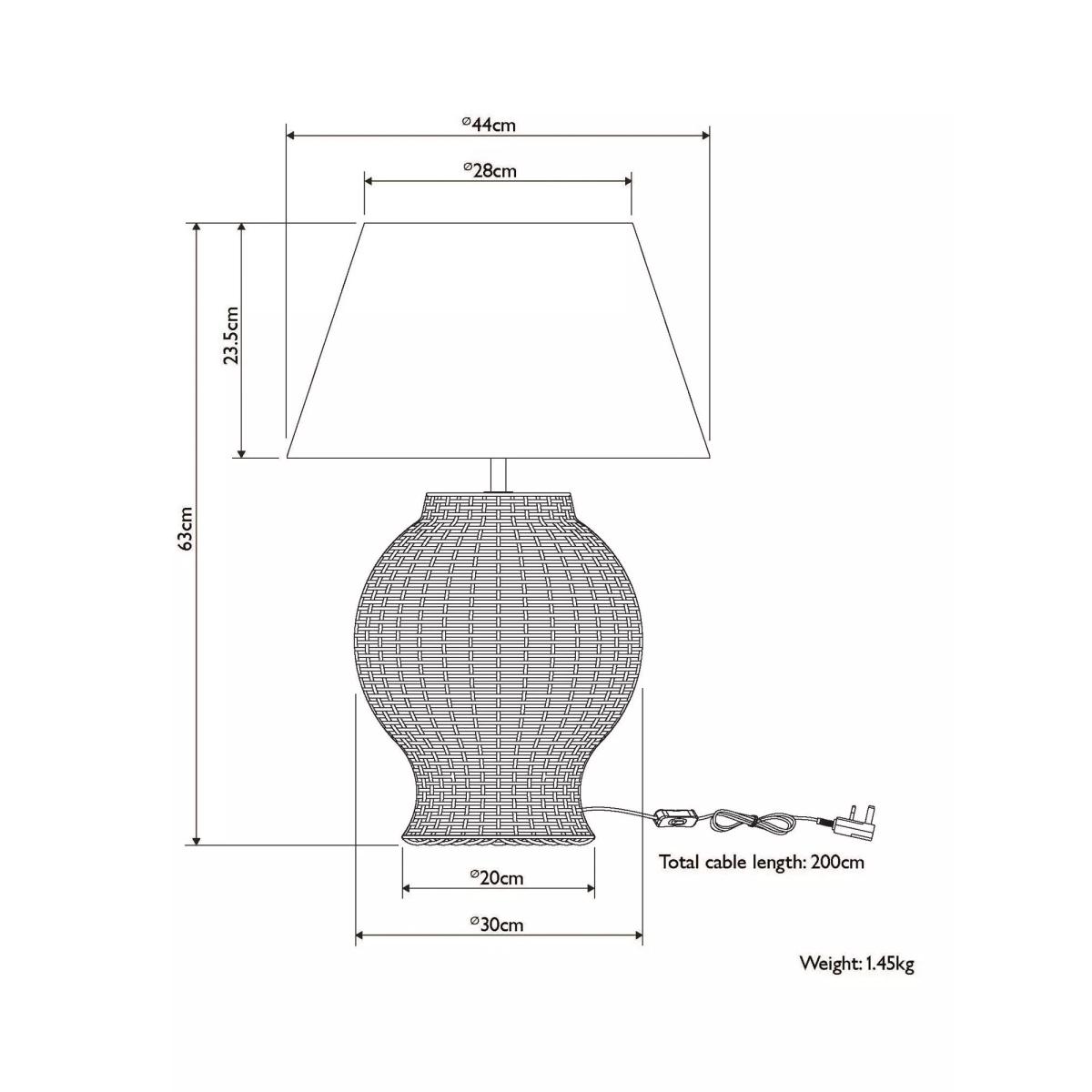 John Lewis Tisse Woven Rattan Bottle Table Lamp – image 7