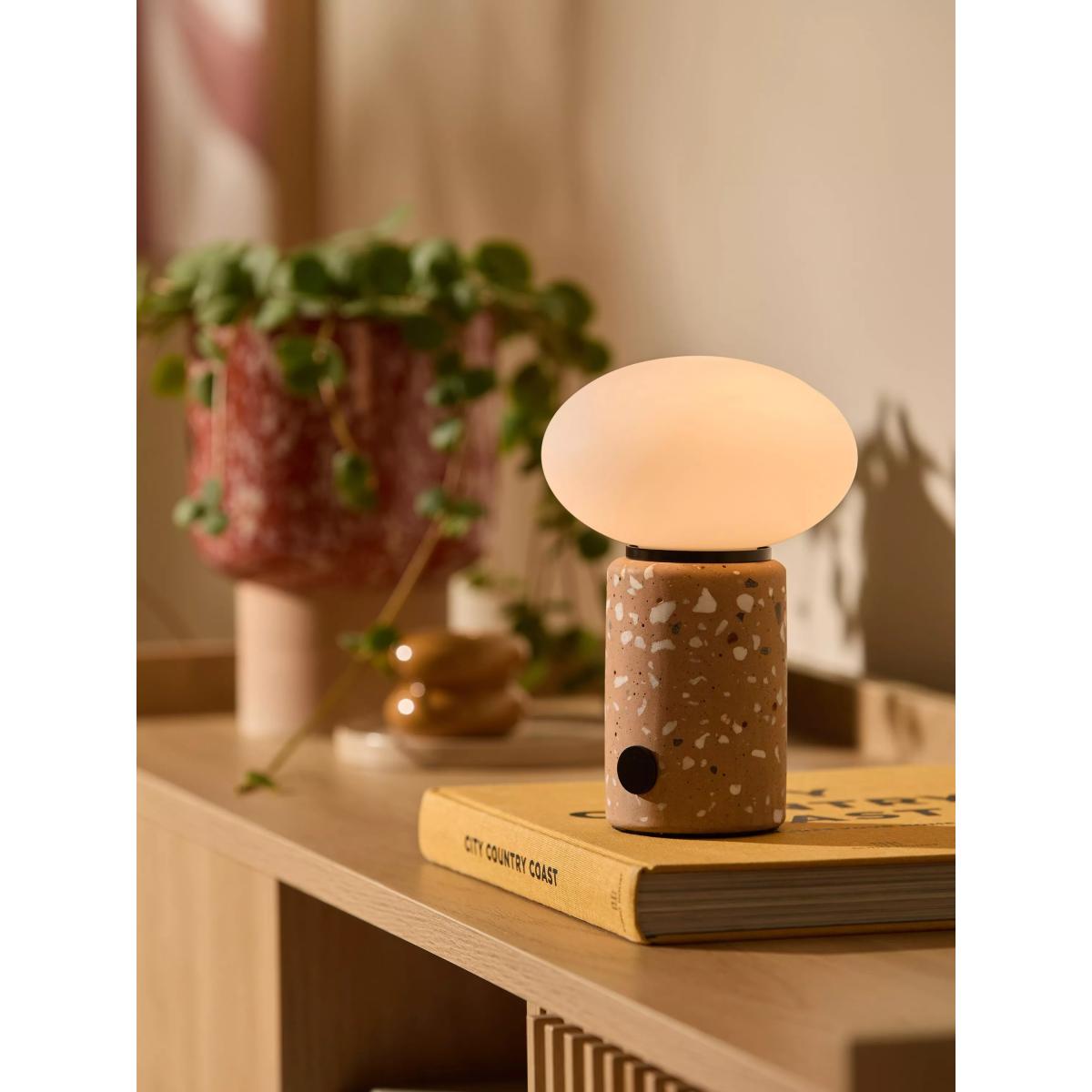 MADE Mirissa Rechargeable Portable Terrazzo Table Lamp, Brown – image 5