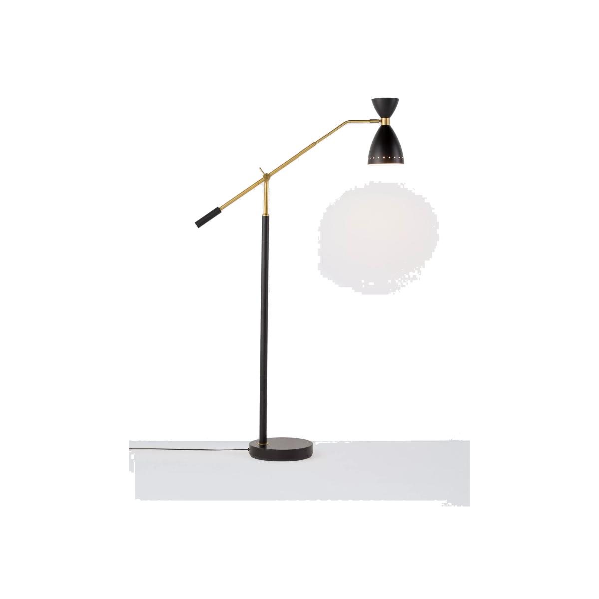 John Lewis Oscar Adjustable Floor Lamp, Black/Gold – image 1