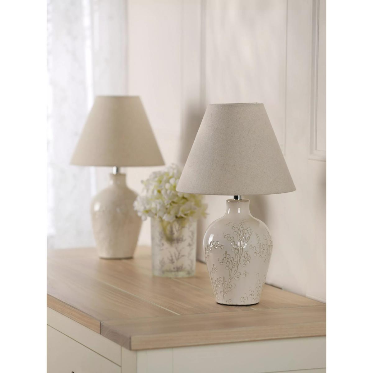 Laura Ashley Pussy Willow Ceramic Table Lamp, White – image 2