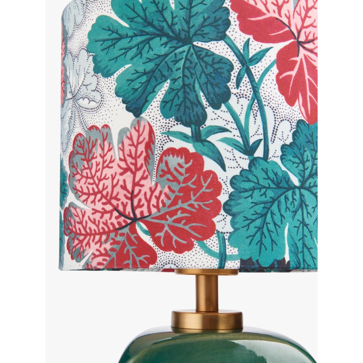 John Lewis X Collagerie Geranium Print Small Faceted Ceramic Table Lamp, Green – image 2
