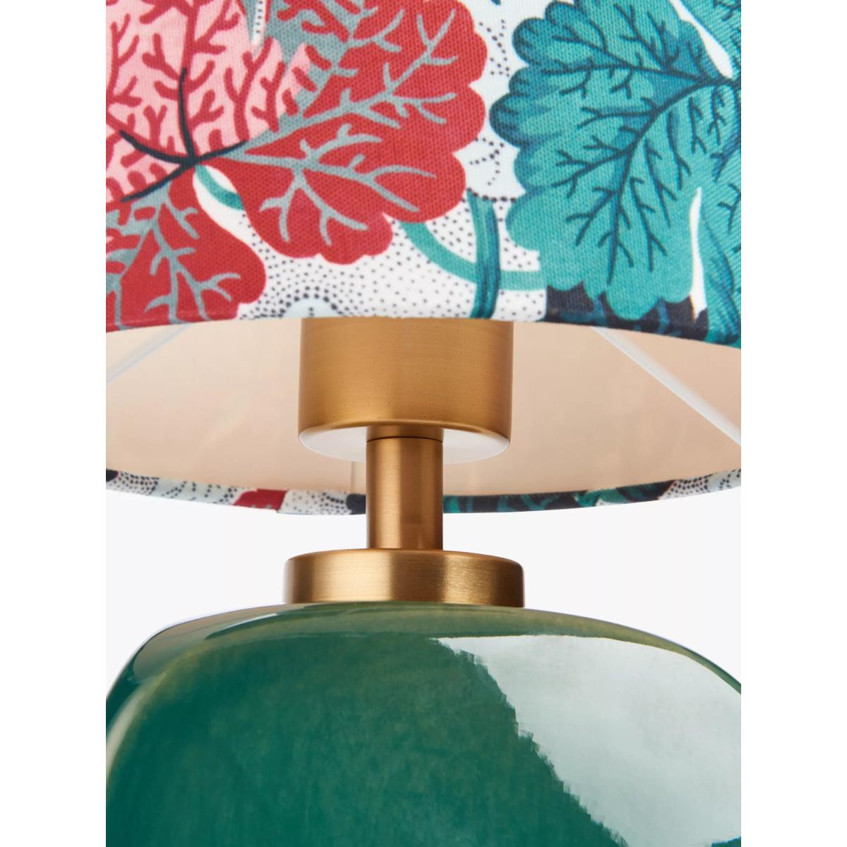 John Lewis X Collagerie Geranium Print Small Faceted Ceramic Table Lamp, Green – image 3