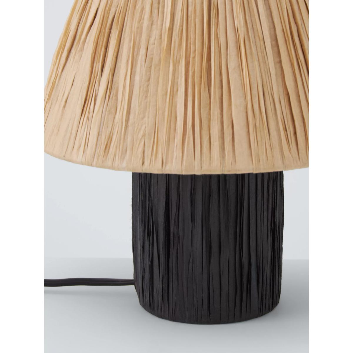 John Lewis Mini Raffia Table Lamp, Black/Natural – image 3