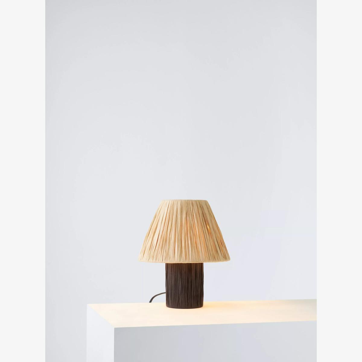 John Lewis Mini Raffia Table Lamp, Black/Natural – image 1