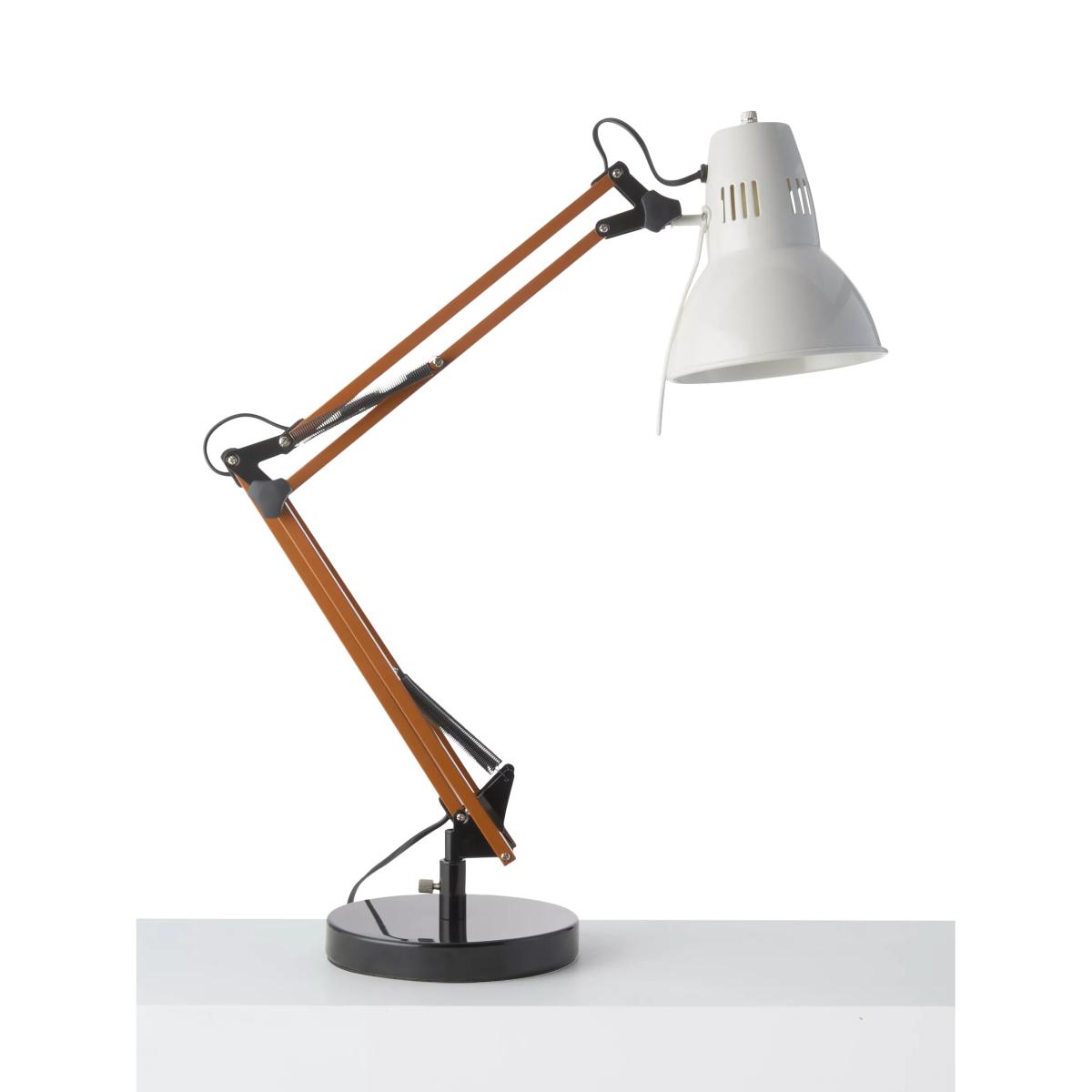 John Lewis x John Cooper Elliot Adjustable Desk Lamp, Black/White/Auburn – image 2
