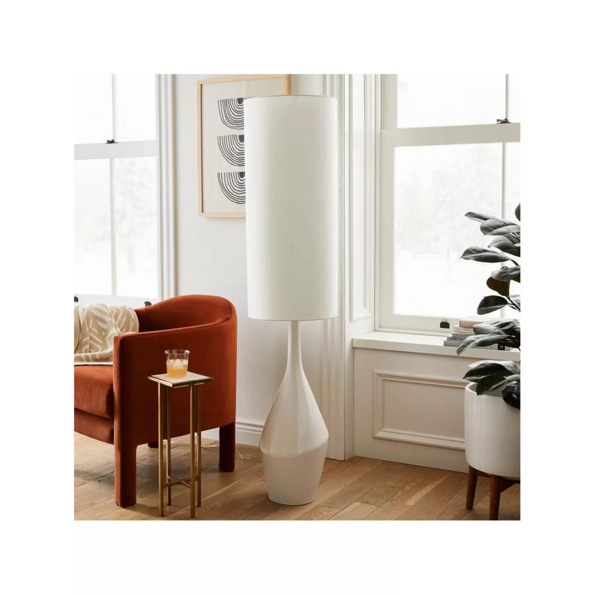 west elm Asymmetry Ceramic Floor Lamp, White – image 2